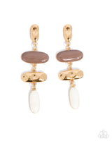 Paparazzi Secretive Shimmer - Brown Post Earrings
