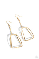 Paparazzi Trapezoidal Transcendence - Gold Earrings