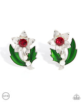 Paparazzi Gardening Guest - Red Clip-On Earrings