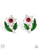 Paparazzi Gardening Guest - Red Clip-On Earrings