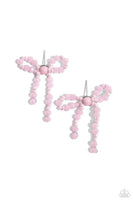 Paparazzi The BOW Must Go On - Pink Post Earrings
