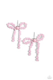 Paparazzi The BOW Must Go On - Pink Post Earrings