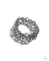 Paparazzi Beaded Benefit & Shattered Stack - Silver Set