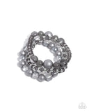 Paparazzi Beaded Benefit & Shattered Stack - Silver Set