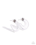 Paparazzi Clear Charm - White Earrings