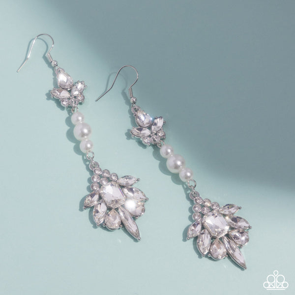 Paparazzi Considerable Captivation - White Earrings
