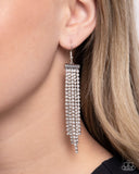 Paparazzi Tapered Team - White Earrings