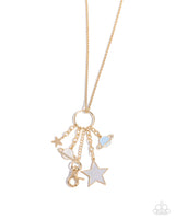 Paparazzi Planetary Pizzazz - Gold Lanyard Necklace