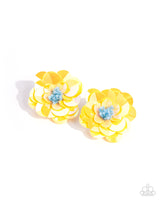 Paparazzi Floating Florals - Yellow Post Earrings