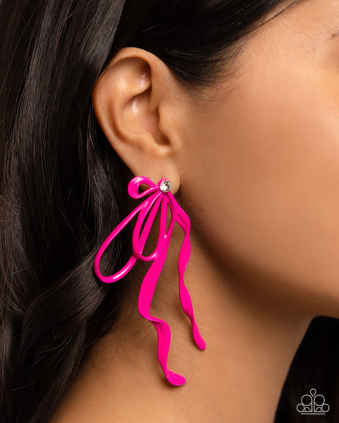Paparazzi Trendy Tapestry - Pink Post Earrings