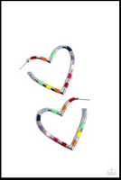 Paparazzi Striped Sweethearts - Multi Hoop Earrings