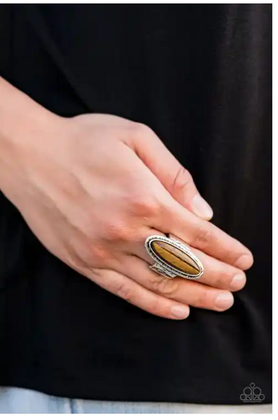Paparazzi Stone Mystic - Brown Ring