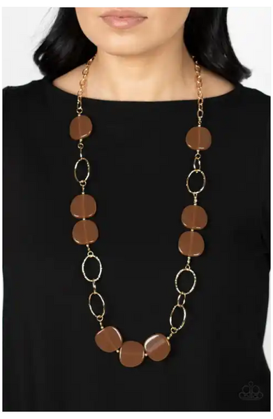 Paparazzi Posh Promenade - Brown Necklace