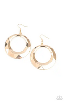 Paparazzi Fiercely Faceted - Gold Earrings