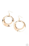 Paparazzi Fiercely Faceted - Gold Earrings