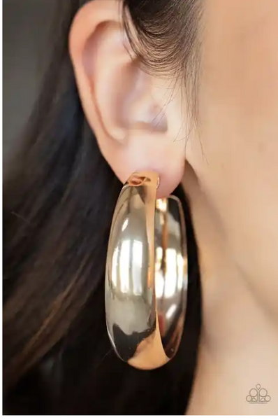 Paparazzi Flat Out Flawless - Gold Hoop Earrings