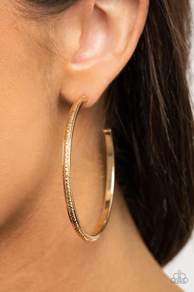 Paparazzi Sultry Shimmer - Gold Hoop Earrings