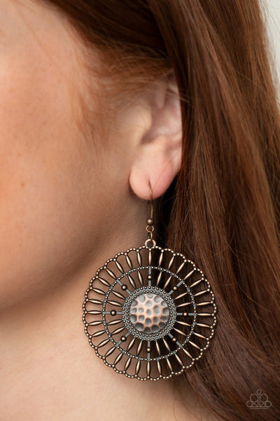 Paparazzi Rustic Groves - Copper Earrings