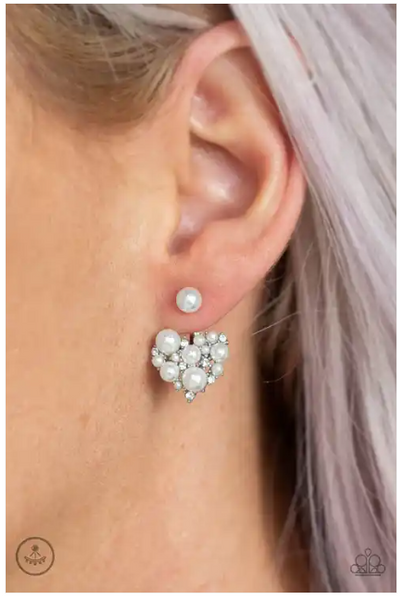 Paparazzi Star-Studded Success - White Post Earrings