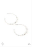 Paparazzi Glamour Graduate - White Earrings
