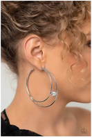 Paparazzi Theater HOOP - White Hoop Earrings