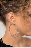 Paparazzi Theater HOOP - White Hoop Earrings