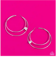 Paparazzi Theater HOOP - White Hoop Earrings