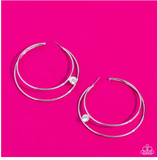 Paparazzi Theater HOOP - White Hoop Earrings