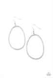 Paparazzi OVAL-ruled! - White Earrings