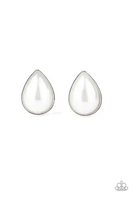 Paparazzi SHEER Enough - White Post Earrings