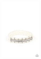Paparazzi Vintage Beam - White Bracelet