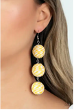Paparazzi Laguna Lanterns - Yellow Earrings