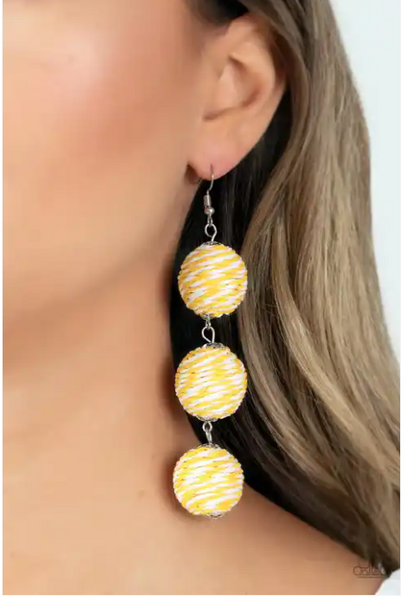 Paparazzi Laguna Lanterns - Yellow Earrings