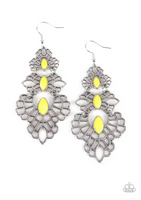 Paparazzi Flamboyant Frills - Yellow Earrings