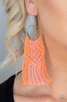 Paparazzi Macrame Rainbow - Orange Earrings