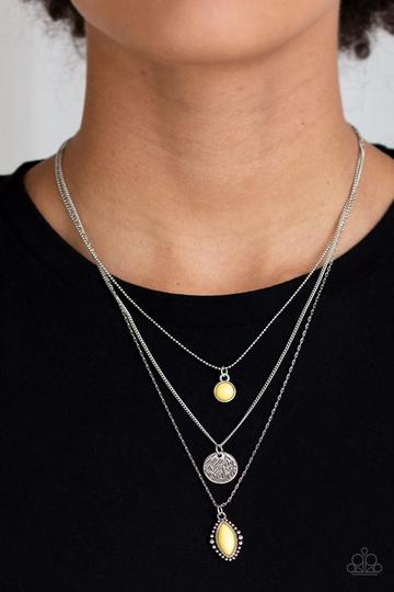 Paparazzi Tide Drifter - Yellow Necklace