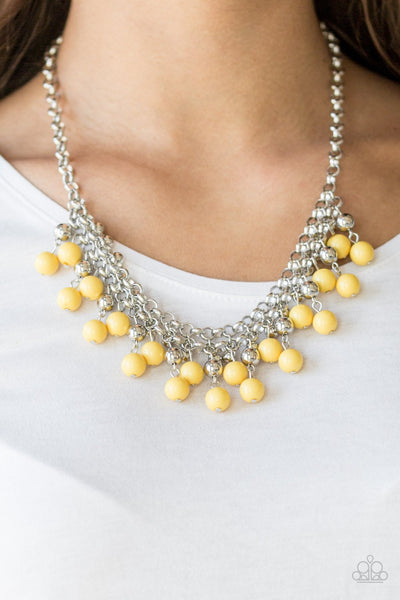 Paparazzi Friday Night Fringe- Yellow Necklace