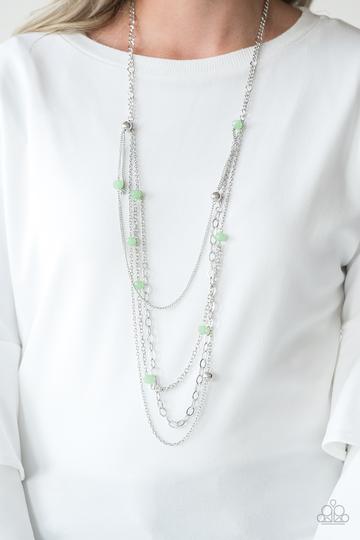 Paparazzi Glamour Grotto - Green Necklace