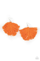 Paparazzi Macrame Mamba - Orange Earrings