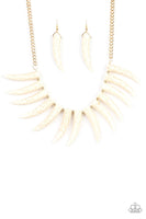 Paparazzi Tusk Tundra - White Necklace