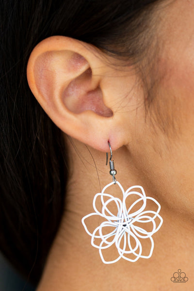 Paparazzi Springtime Serenity - White Earrings