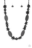 Paparazzi Carefree Cococay - Black Wooden Necklace