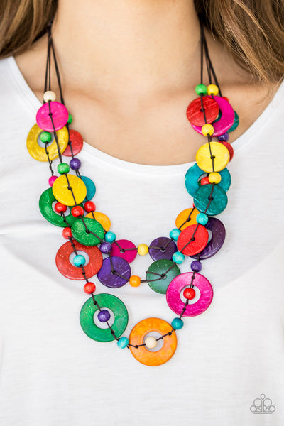 Paparazzi Catalina Coastin - Multi Wood Necklace