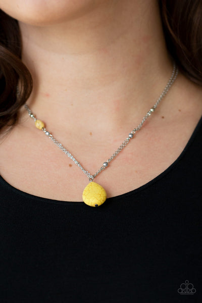 Paparazzi Peaceful Prairies - Yellow Necklace
