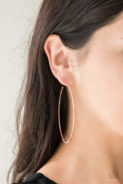 Paparazzi Hooked On Hoops - Copper Hoop Earrings