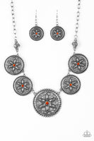 Paparazzi Written In The STAR LILIES - Orange Necklace