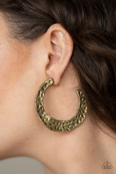Paparazzi The HOOP Up - Brass Hoop Earrings