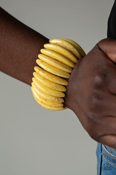 Paparazzi Naturally Nomad - Yellow Bracelet