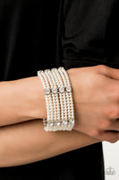 Paparazzi Get In Line - White Bracelet