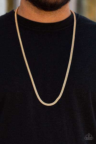 Paparazzi Killer Crossover - Gold Men's Necklace